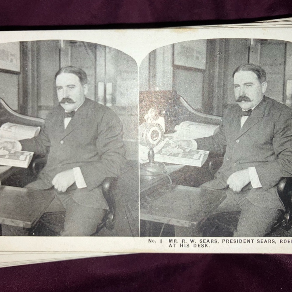 50 Consecutive numbered Sears Chicago Stereoview cards. Complete set.